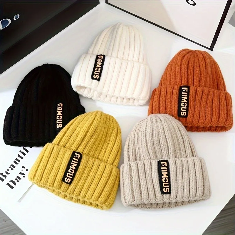 Chic Women's Knit Beanie - Breathable, Stretchy Acrylic Fiber, Ear-Warming Winter Hat with Long Label Design 2