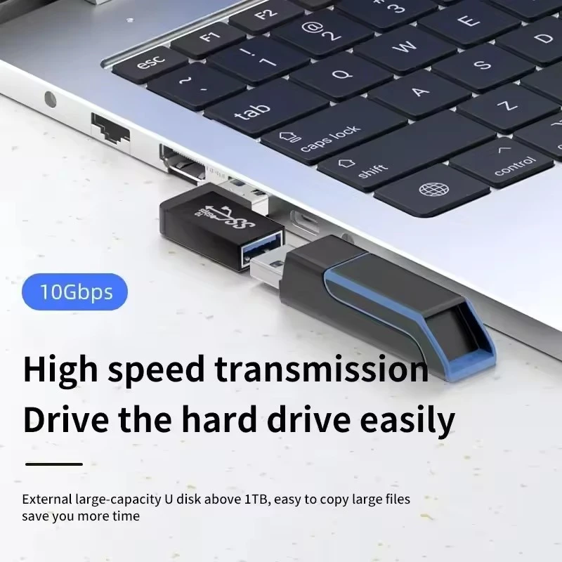 USB 3.0 Right Angle Male to Female Extension Adapter - 90 Degree Upward Elbow Connector, 10Gbps Data Transfer