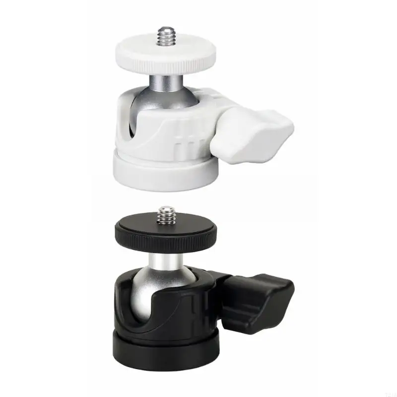 T21A 360&deg;Swivel Mini Ballhead Camera Mount Aluminium Ballhead 1/4" Thread for Tripods And Monopods Hot Shoe Adapter