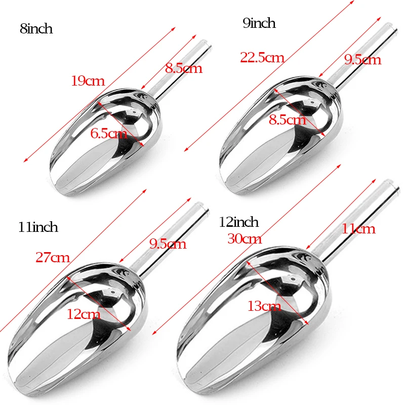 Candy Bar Buffet Commercial Scoops Bar Home Ice Scooper Shovel Food Flour Candy Scoop New Stainless Steel Ice Scraper