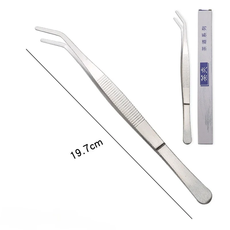 Stainless Steel Thicken Food Tweezers Professional Tea Bag Tweezers Barbecue Clip Silver Long Food Tongs Garden Kitchen BBQ Tool stainless steel tongs