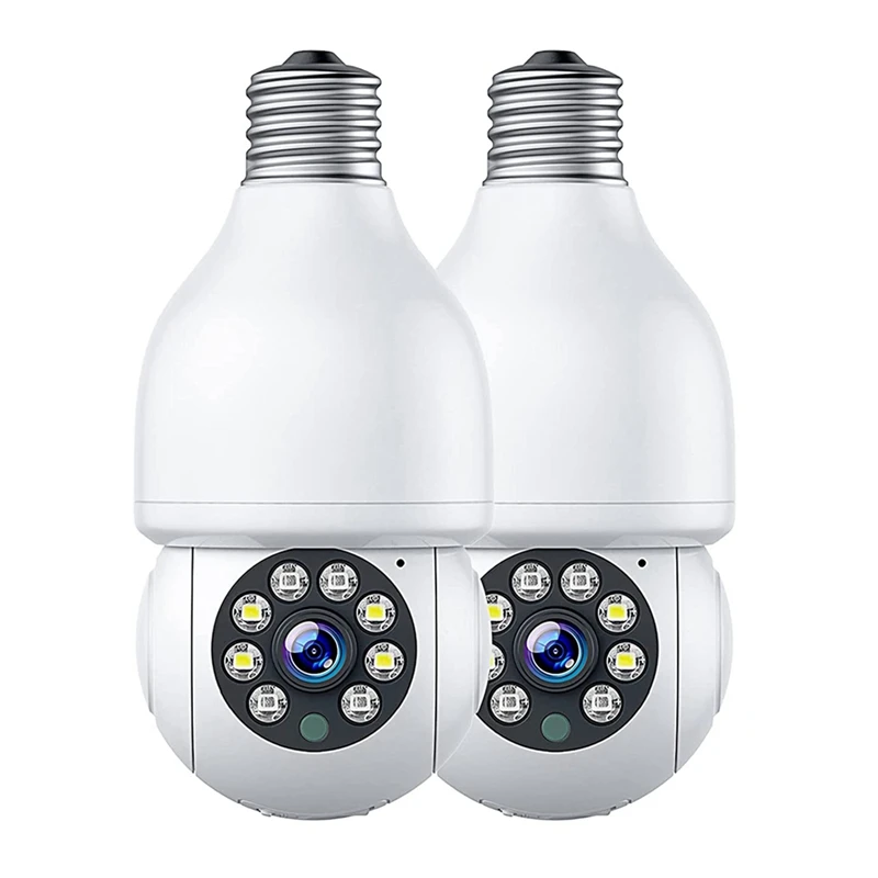 

2PCS 2.4Ghz Light Bulb Security Camera Wireless Outdoor/Indoor 1080P HD Cameras Two-Way Audio Night Vision