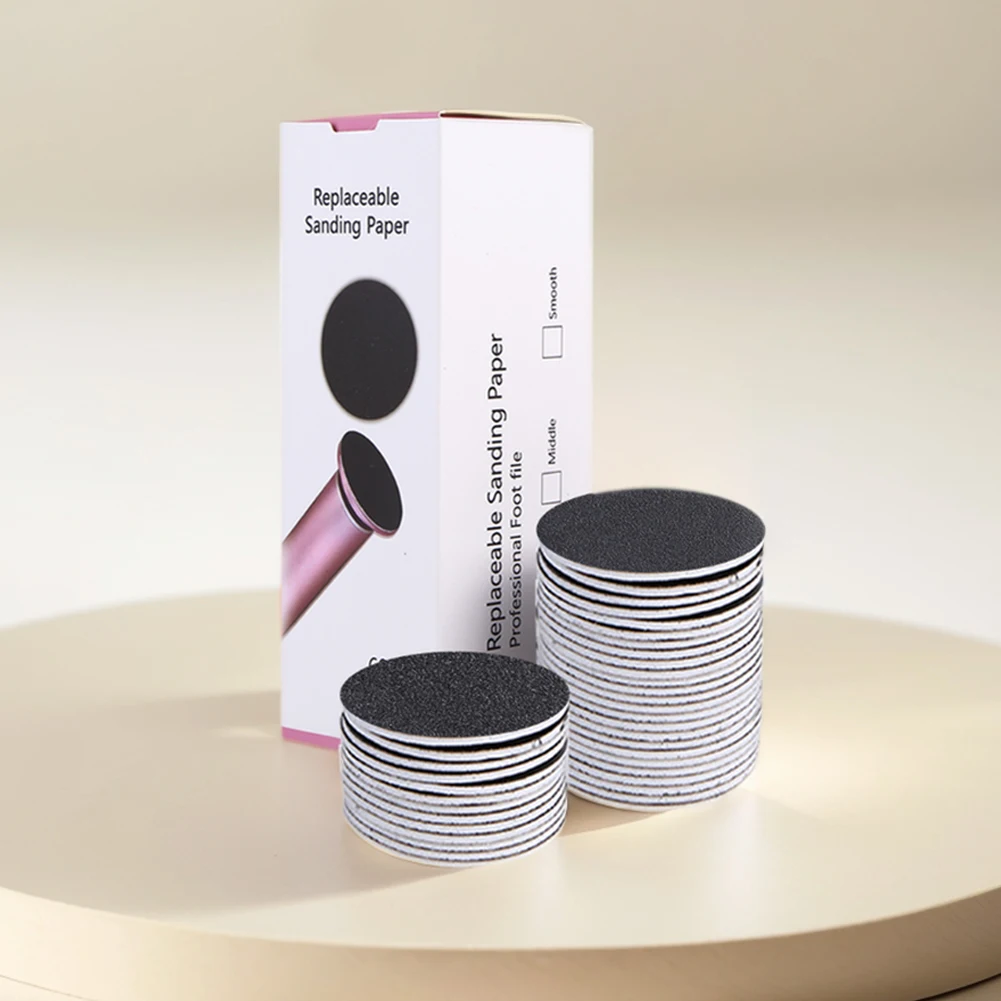 60Pcs 43mm Foot Dead Skin Sandpaper Callus Remover Sandpaper Replacement Discs for Men Women Dead Cracked Hard Skin