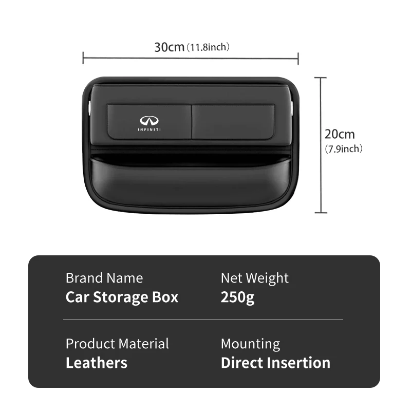 For Infiniti Car Seat Gap Pocket Storage Box Phone Holder Accessories QX50 QX30 QX60 G25 JX35 FX35 FX37 FX50 EX35 EX25 EX37