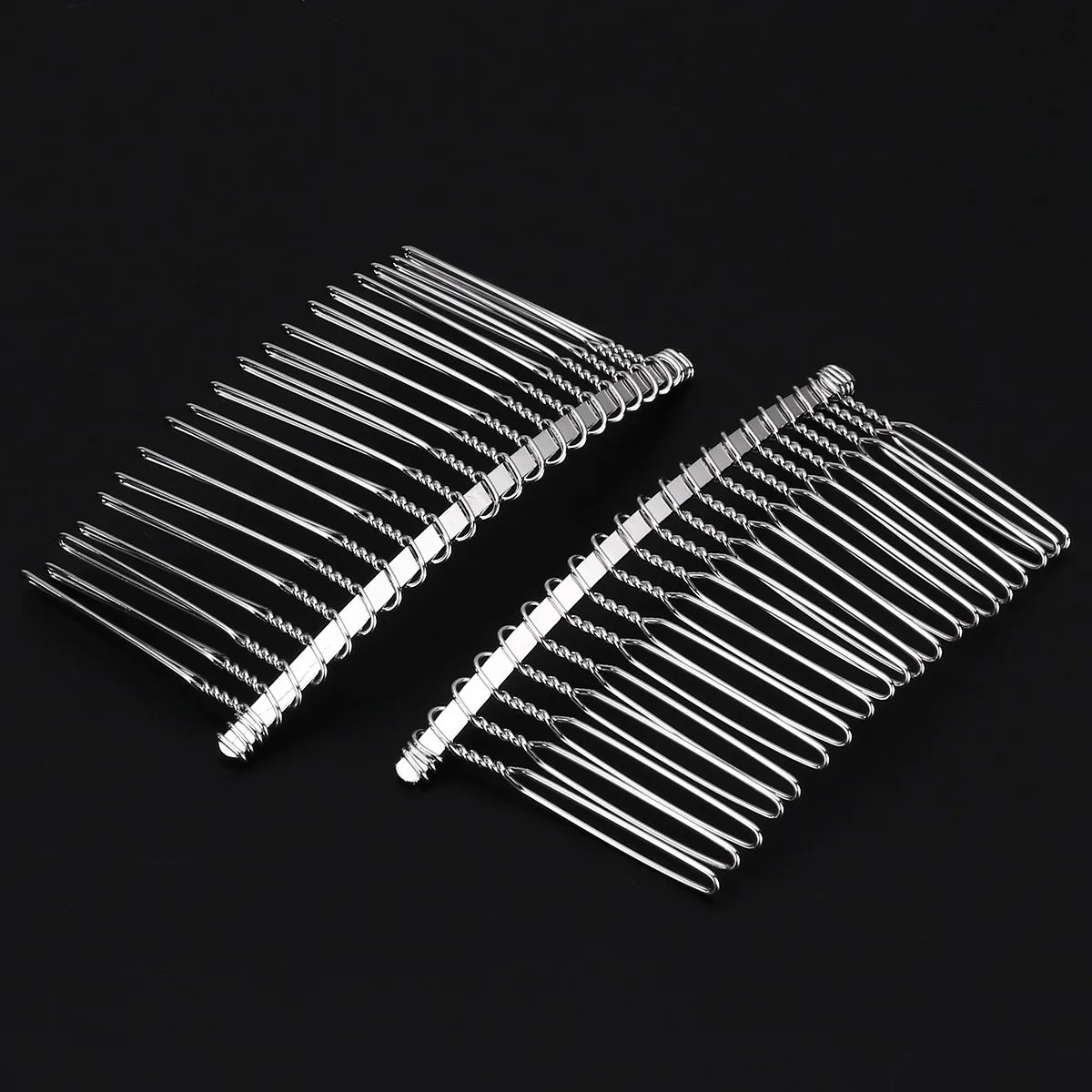 TINKSKY 3pcs 78cm 20 Teeth Fancy DIY Metal Wire Hair Clip Combs Bridal Bridal Veil Combs (Silver) fashion hair side combs french hair comb straight teeth hair clip comb twist hair comb bridal wedding veil comb hair accessories