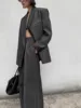 Two Pieces Patchwork Button Chic Suits For Women Lapel Long Sleeve denim Temperament Designer Jackets Coats Female New sets 1