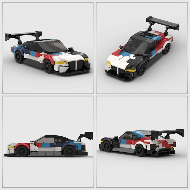 MOC Super Voiture de Sport, 385 Pièces Modèle de Voiture à Collectionner  pour BMW M4 GT3, Jeu de Construction, Bloc de Voiture Compatible avec Lego