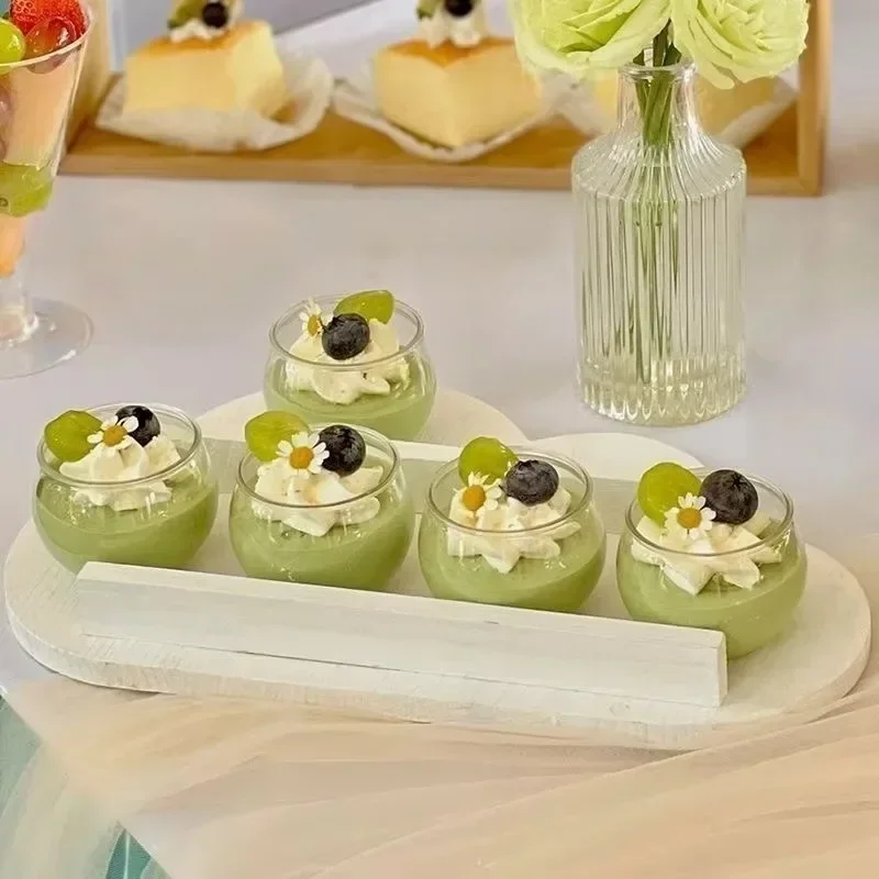 50/100PCS Round Dessert Cups Honey Pot Shape Jelly Tiramisu Yogurt Baking Appetizer Birthday Wedding Ice Cream Candy Snacks