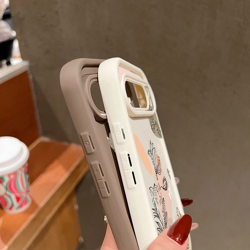 Floral Design Silicone Phone Case - Shockproof Soft TPU Protector Cover