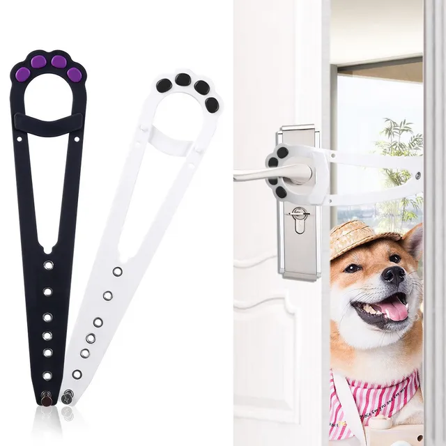 1PCS Cat Door Latch, Adjustable Cat Latch for Door with No Pinch Tail Design, Keep Open 1.5" to 6" for Pet Proof Litter Box