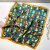 70cm*70cm Silk Square Scarf Women Cartoon cat Bag Print Foulard Big Hijab Bandana Lady Neckerchief High Quality Silk Scarf FJ095 2