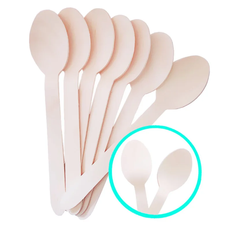 Description Picture 6 of item50 Pcs Disposable Wooden Coffee Stirrers Hot Cold Drinking Stir Beverage Sticks For Ice Cream Bars Knife fork spoon
