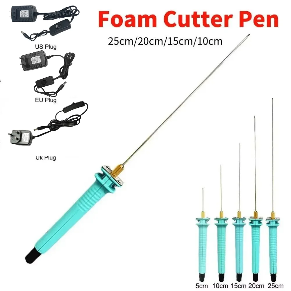25-5cm Foam Cutter Pen Hot Wire Cutter Pen US/EU/UK Plug Heat Cutting Engraving Fast Heating for Styrofoam Foam Cutting