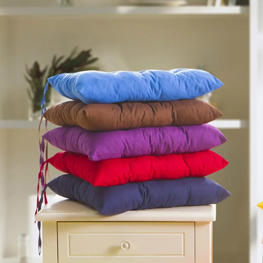 35cm Chair Cushion Solid Color Anti Skid Breathable Bright Color Seat Pillow Dining Chair Cushion Creative Sofa Fabric Cushion 2