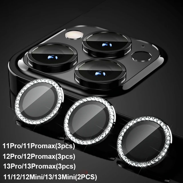 Diamond Glitter Camera Lens Protector with Tempered Glass and Metal Ring