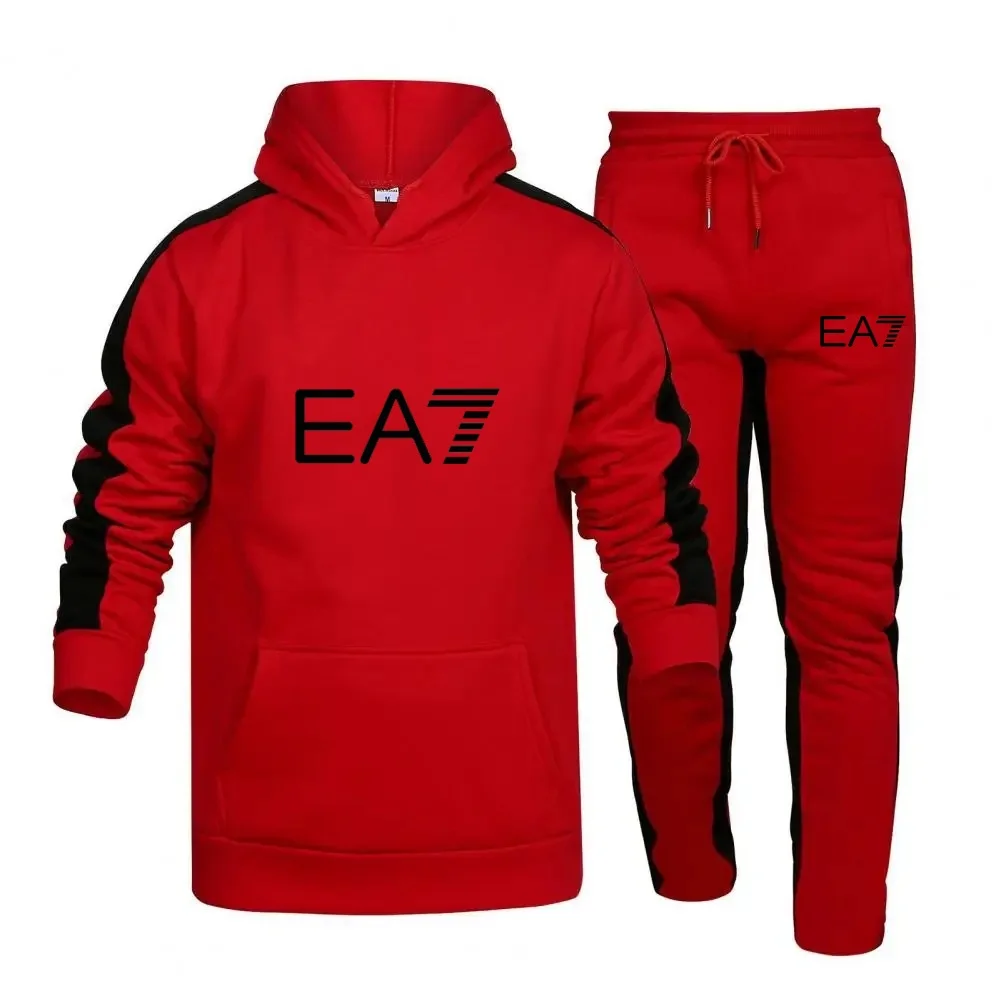 

Autumn and Winter Men's and Women's Hooded Casual Sports Set, Long Sleeved Pants Outdoor Running Sports Hoodie Hooded Set