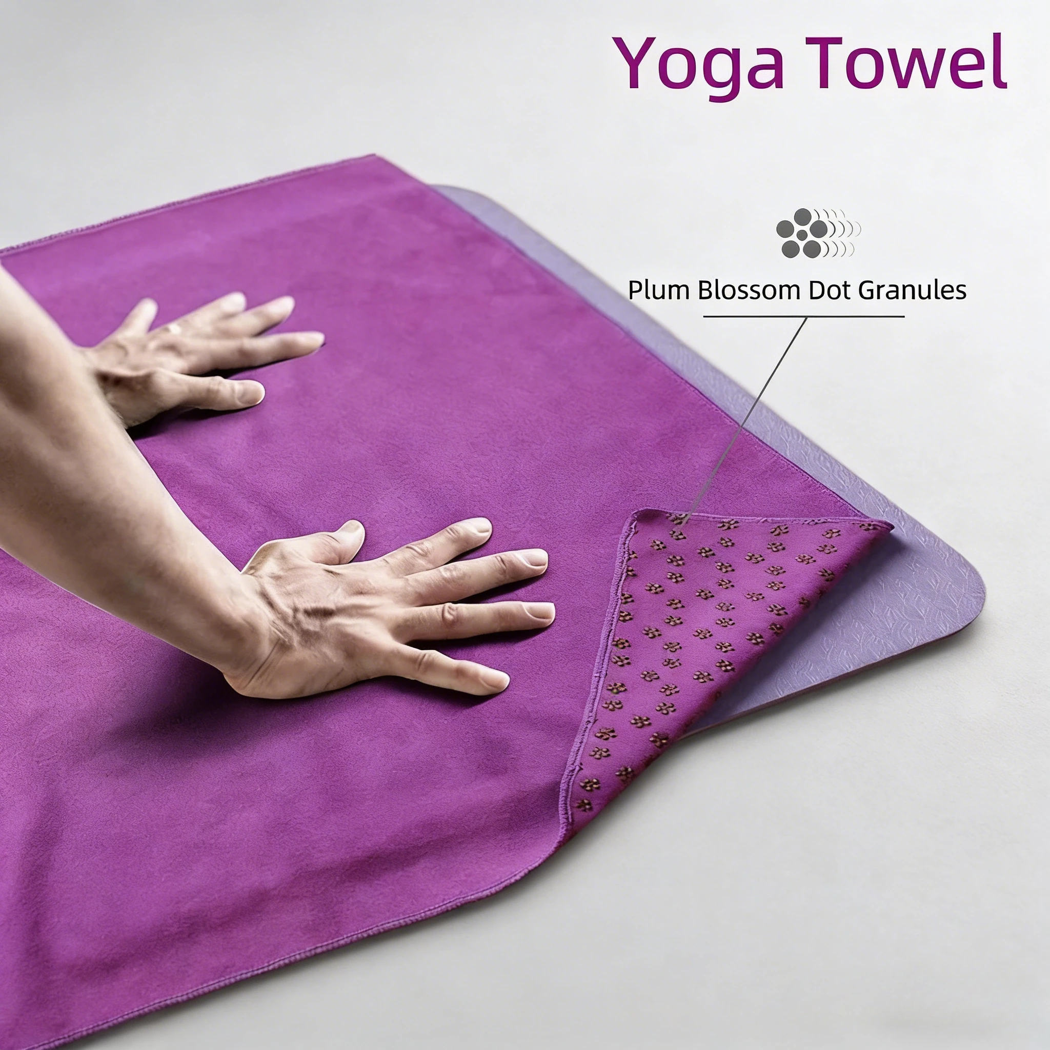 Non-Slip Thickened Terry Cloth Yoga Towel with Grip Points