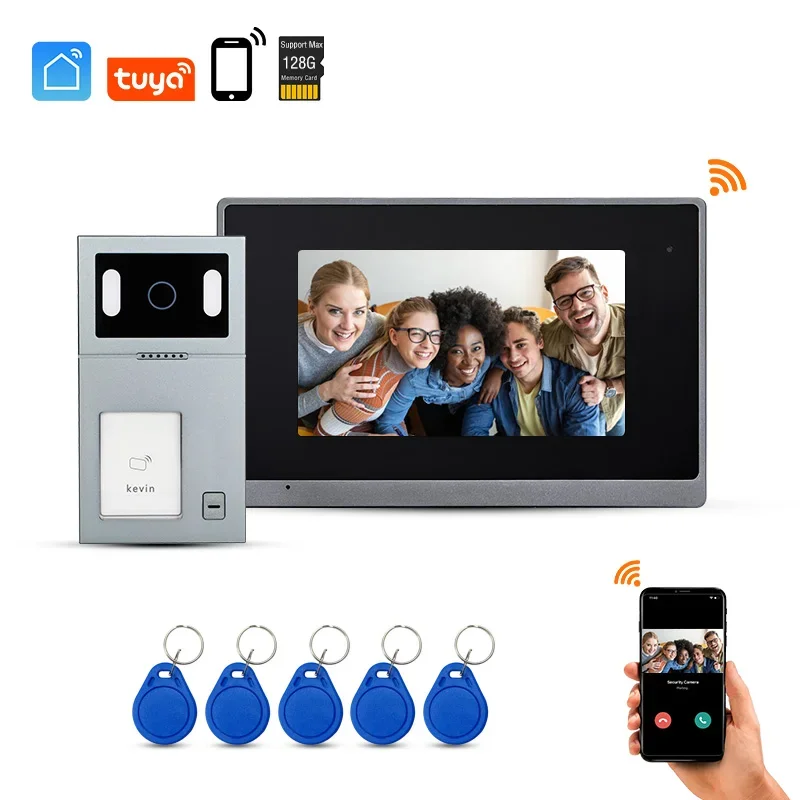 

Popular Model Video Doorbell Intercom 128G Memory Card Tuya Remote Open Intercom