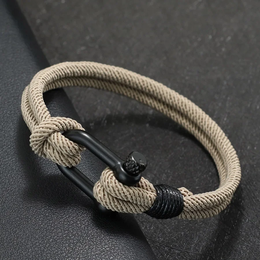 New Men Red Lucky Amulet Bracelet Detachable Buckle Handmade Bilayer Thread Braclet Perfect Gift For Boyfriend Nautical Braslet