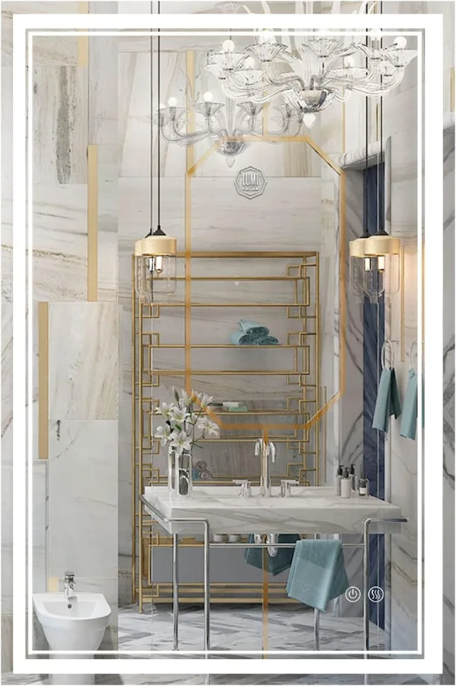 24'' X 36'' LED Bathroom Mirror with Backlit + Front 3 Colors Lights Mirrors Smart Wall-Mounted Bathroom Vanity Mirror