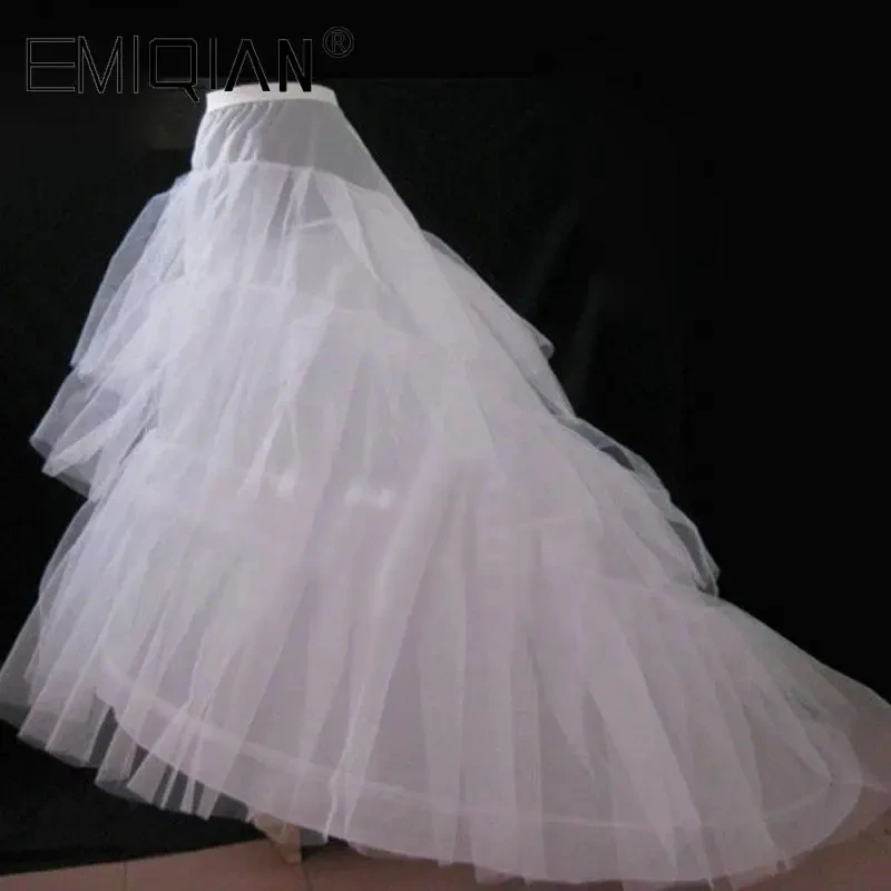 

Подъюбник Свадебный полупрозрачный со шлейфом, кронолин, Нижняя юбка-трапеция, свадебное платье, трехслойные свадебные аксессуары