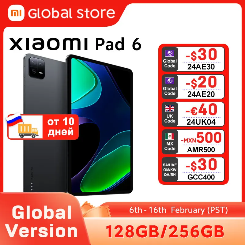 Xiaomi Pad 6 Versione Globale 11 Pollici 144Hz Wqhd + Display Per La Cura Degli Occhi 128Gb/256Gb Snapdragon 870 Tablet 8840 Mah 33W Hyper Charging