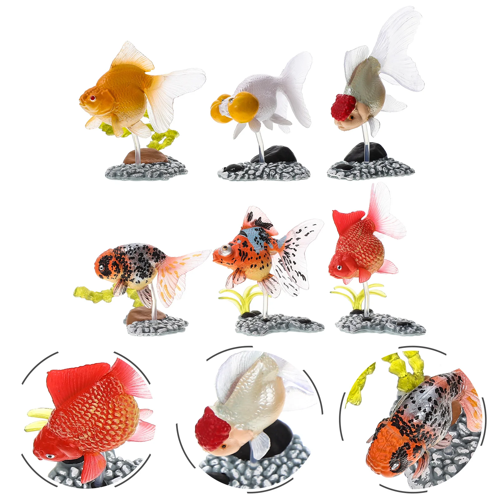 

6 Pcs Ornamental Fish Model Worlds Smallest Toys Children’s Glass Decorative Goldfish Pvc Supply