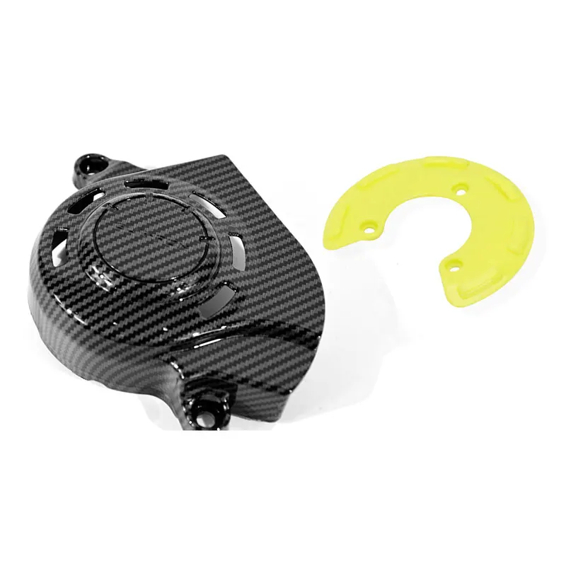For SUR RON Light Bee X Water Transfer Carbon Fiber Motor Pulley Guard Sprocket Cover Off-Road Motorcycle SURRON Parts