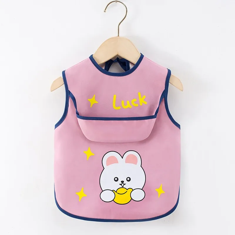 2PCS/1PCS Eating Feeding Smock Baby Toddler Apron Bibs Waterproof Adjustable Size Girls Boys Newborn Stuff 1-4 Years 3