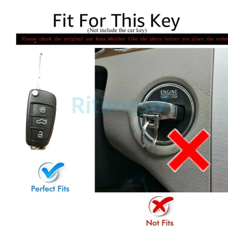 Custodia/cover pieghevole per Chiave/telecomando per Audi A3 A4 A5 A6 A7 Q3 Q5 S6 B6 B7 B8 C6 8P 8V 8L TT RS accessori per la protezione del FOB del guscio dell'auto - S75f3a87d2de7468f879ca9fb4e9d5a83K