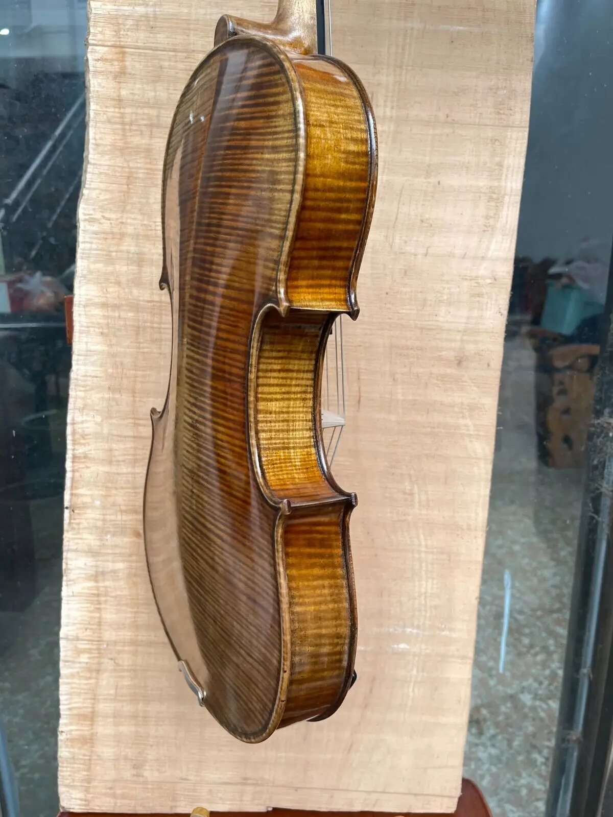 16.5 inch handmade viola professional level nice flame grain and neck rich sound