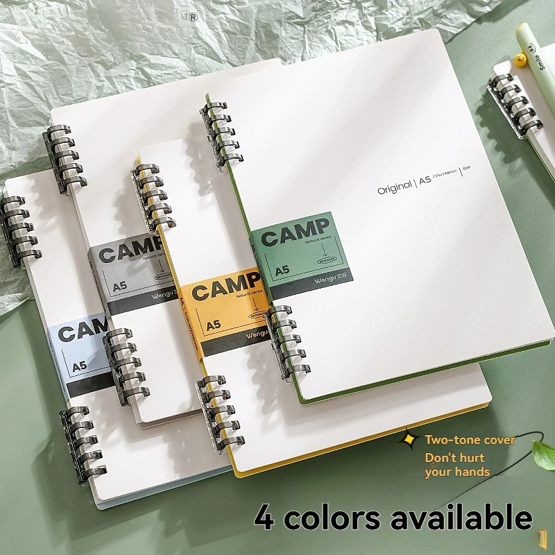 Solid Color Minimalist Hard Shell Loose Leaf Notebook with Five Hole Clip