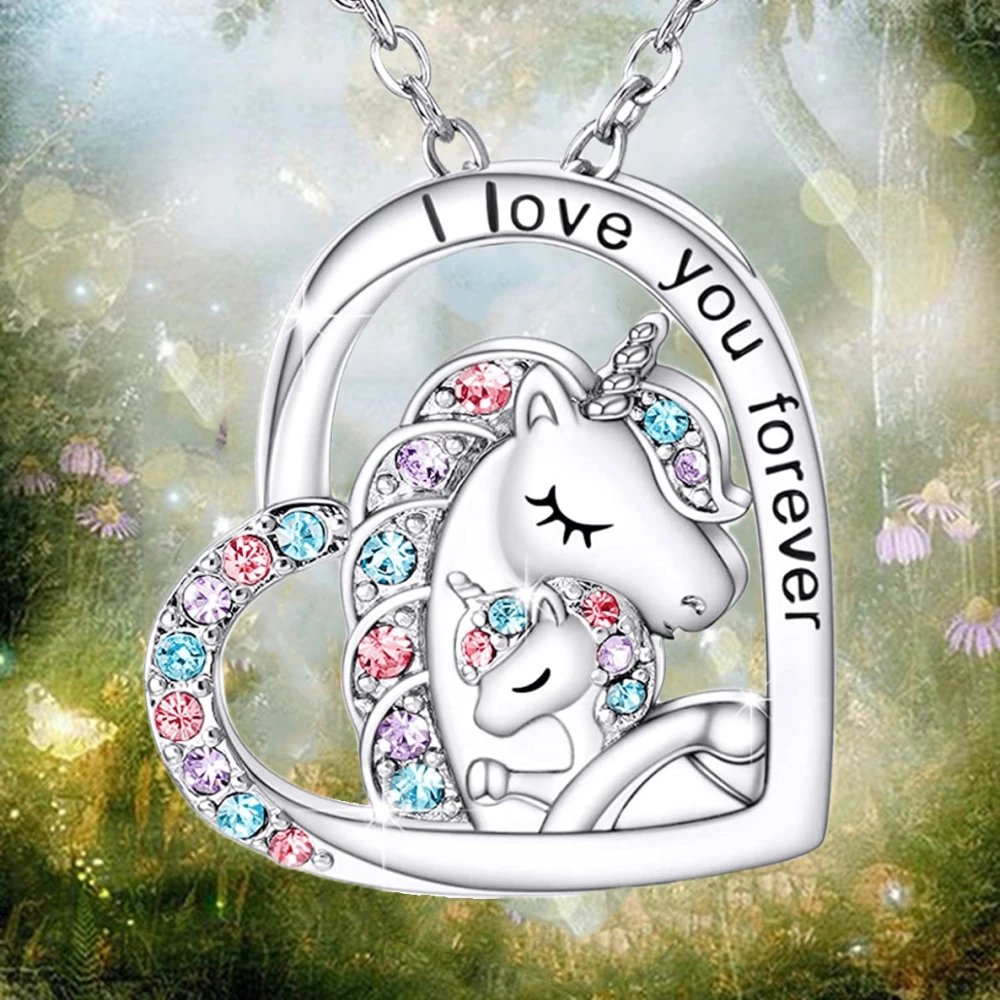 Exquisite Fashion Unicorn Necklace Color Cartoon Unicorn Jewelry Pendant  Necklace for Women Party Birthday Anniversary Gift