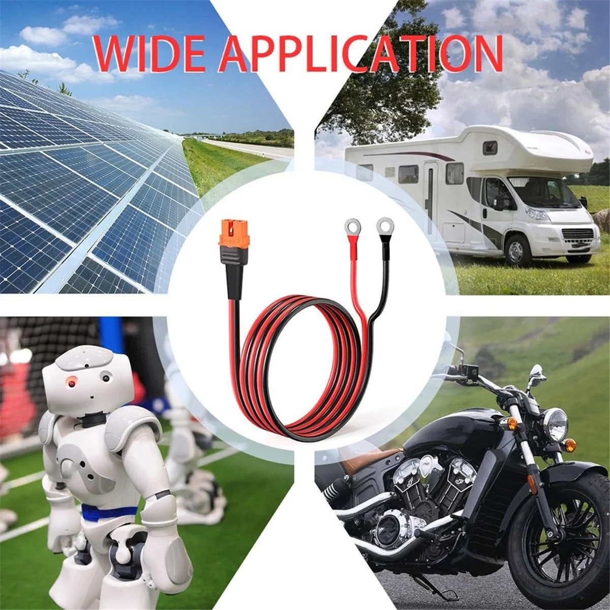 12AWG XT60i Female to O Ring Connector Tinned Wire for RC Battery Solar Portable Power Power Station Solar Pane