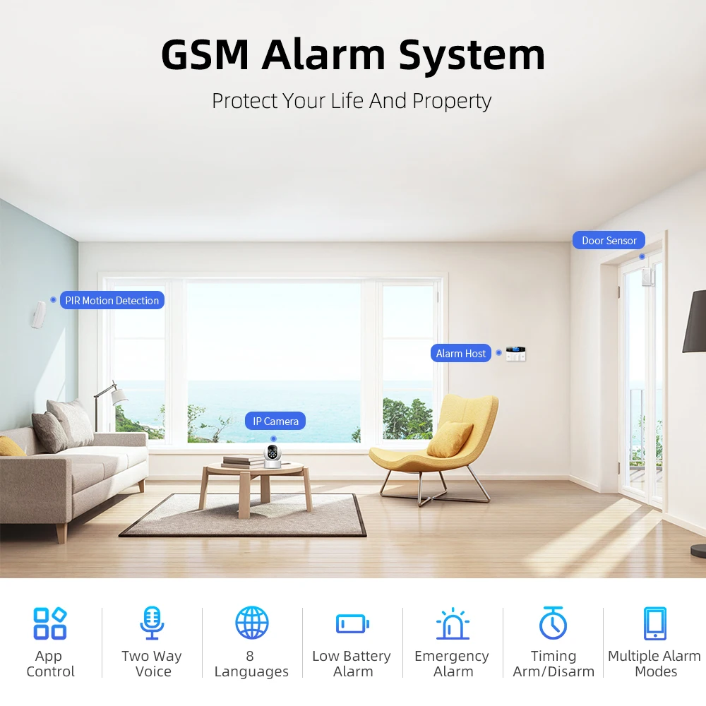 TUYA Smart Home GSM WIFI Security Alarms For Home Garage Residential Support Alexa