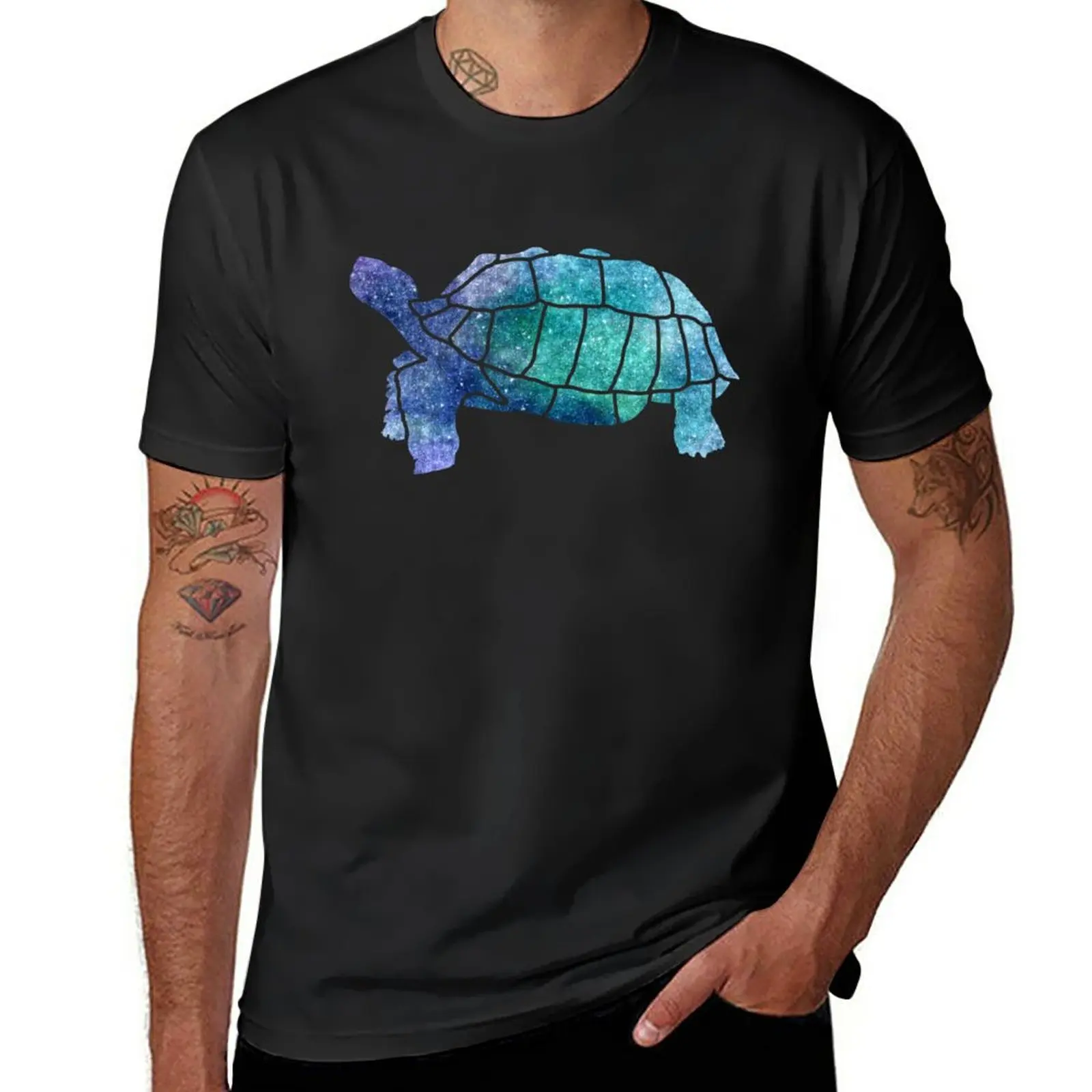 

New Sulcata Tortoise Silhouette (sparkles) T-Shirt Short sleeve tee funny t shirts mens tall t shirts