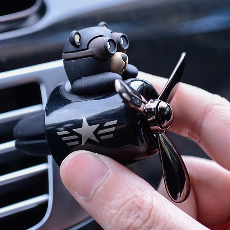 Car Air Freshener Aromatherapy Pilot Rotating Propeller Air Outlet Fragrance Flavor Bear Pilot Car Accessories 자동차 공기 청정기