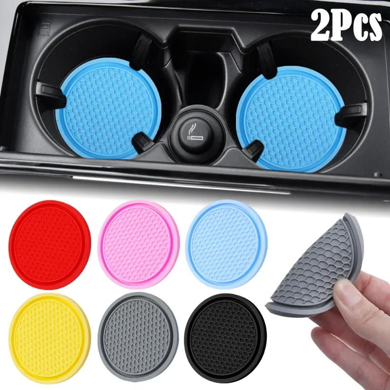 Car Cup Coasters Water Cup Anti Slip Pad Universal Embedded Decorative Coaster NonSlip Mat Car Interior Decor Accessories car coaster pads