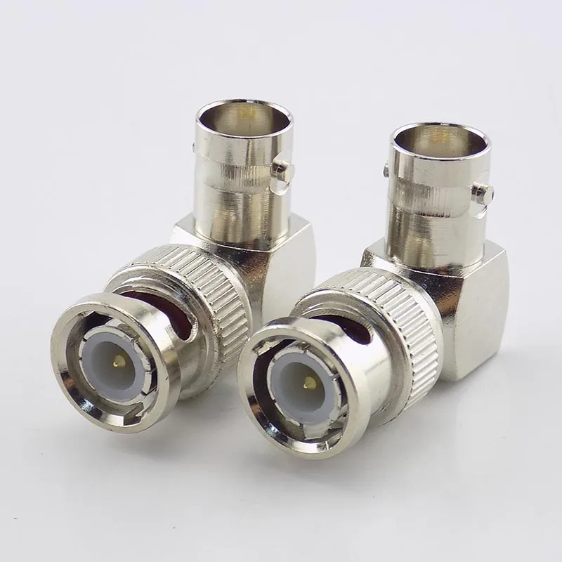 

2Pcs BNC Male Connector Adapter L-shaped Right Angle to BNC Female Jacks Adapter for CCTV Security Video Surveillance System