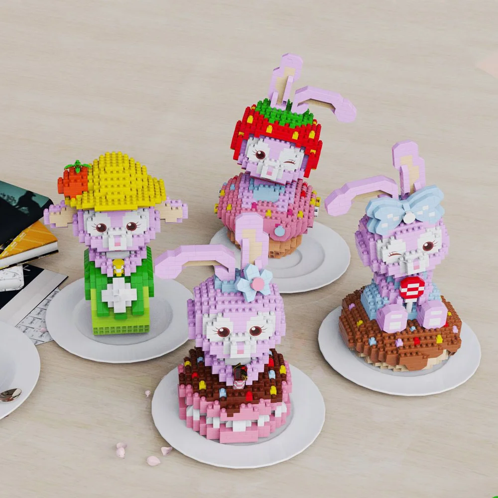 

Kawaii десерт StellaLou микро строительные блоки Disney мультфильм торт Мини Алмазный кирпич макарун модель игрушки для детей подарок на день рождения