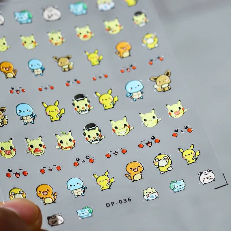 Nail Stickers Nail Art Decoration Parts Pok&eacute;mon 5D Pikachu Squirtle Stickers