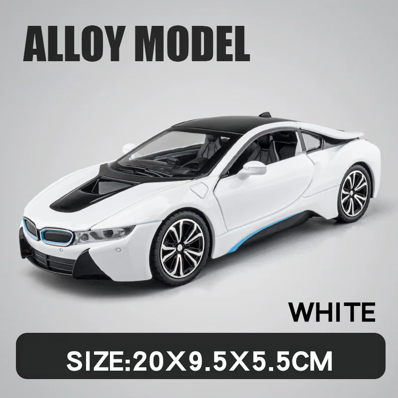 BMW i8 ミニカー ホワイト ブラック Alloy Model Amazon.com: KiNSMART - BMW i8 1:36 Scale 5