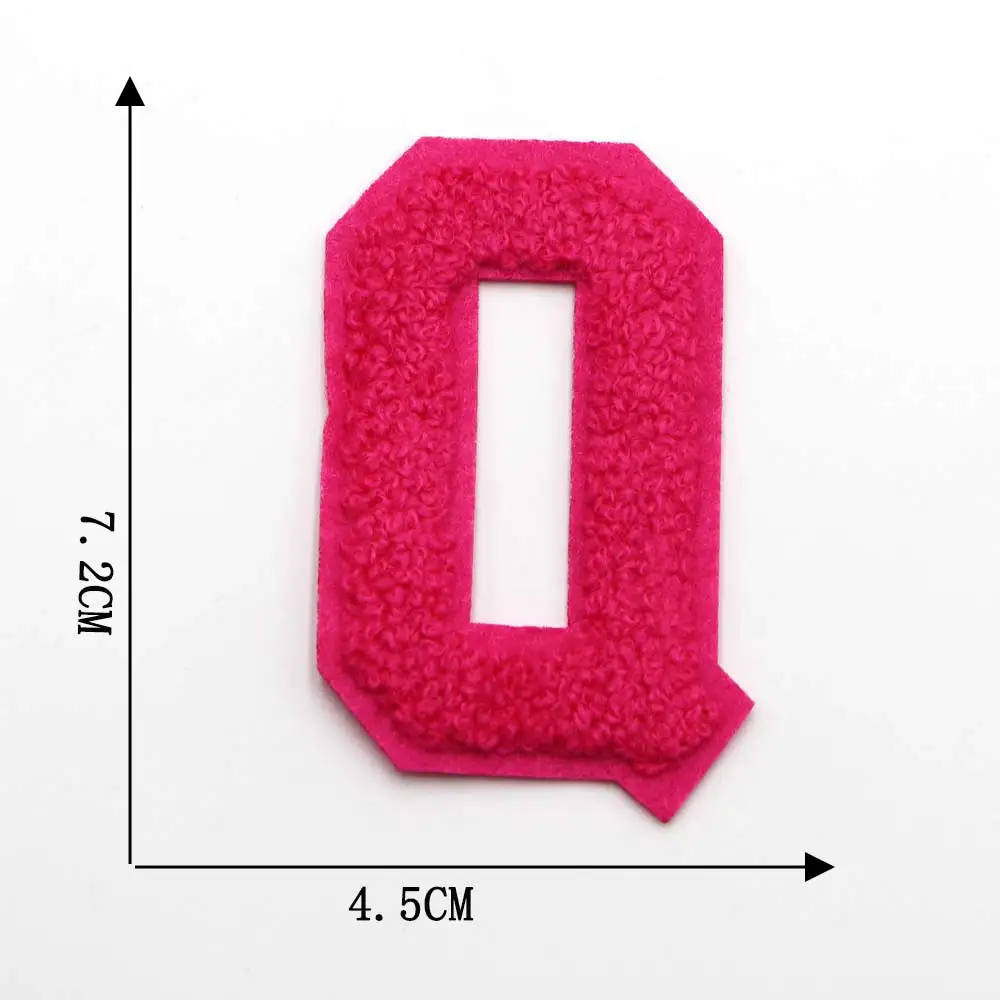 1PC Rose 7,2 CM Chenille Brief Patch Eisen auf Patch Name Buchstaben Patch Für Jeans Kleidung T-Shirt Reparatur alphabet Patch Abzeichen – Detail 22