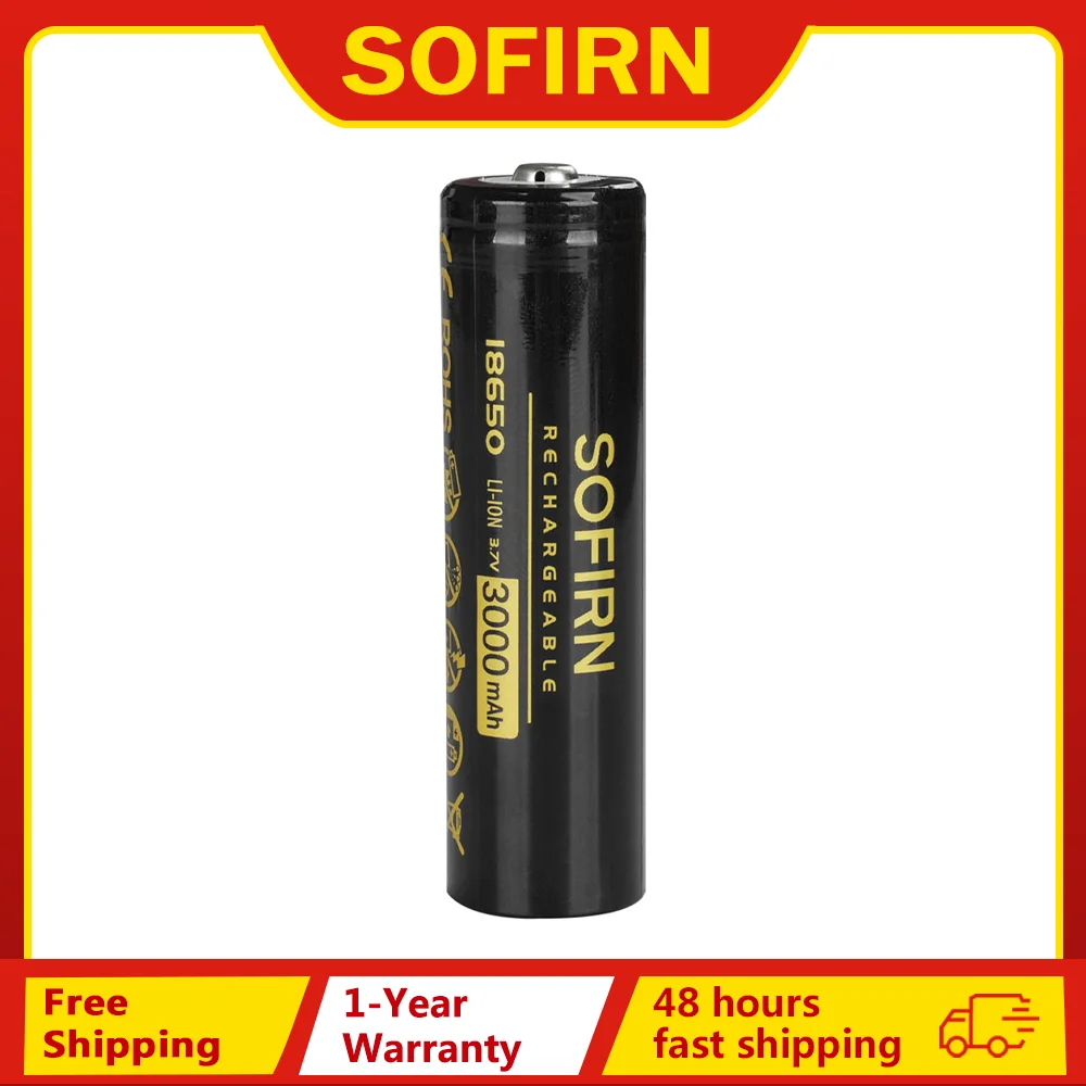 3000mAh 18650 Rechargeable Li-ion Battery for LED Flashlight Battery Charger