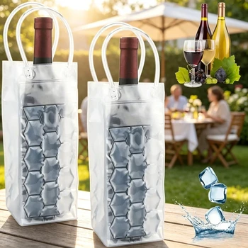 Borsa Refrigerante per Champagne e Birra, Porta Bicchieri da Vino, Raffreddatore per Whisky e Bevande, Gel Refrigerante, Accessori da Bar