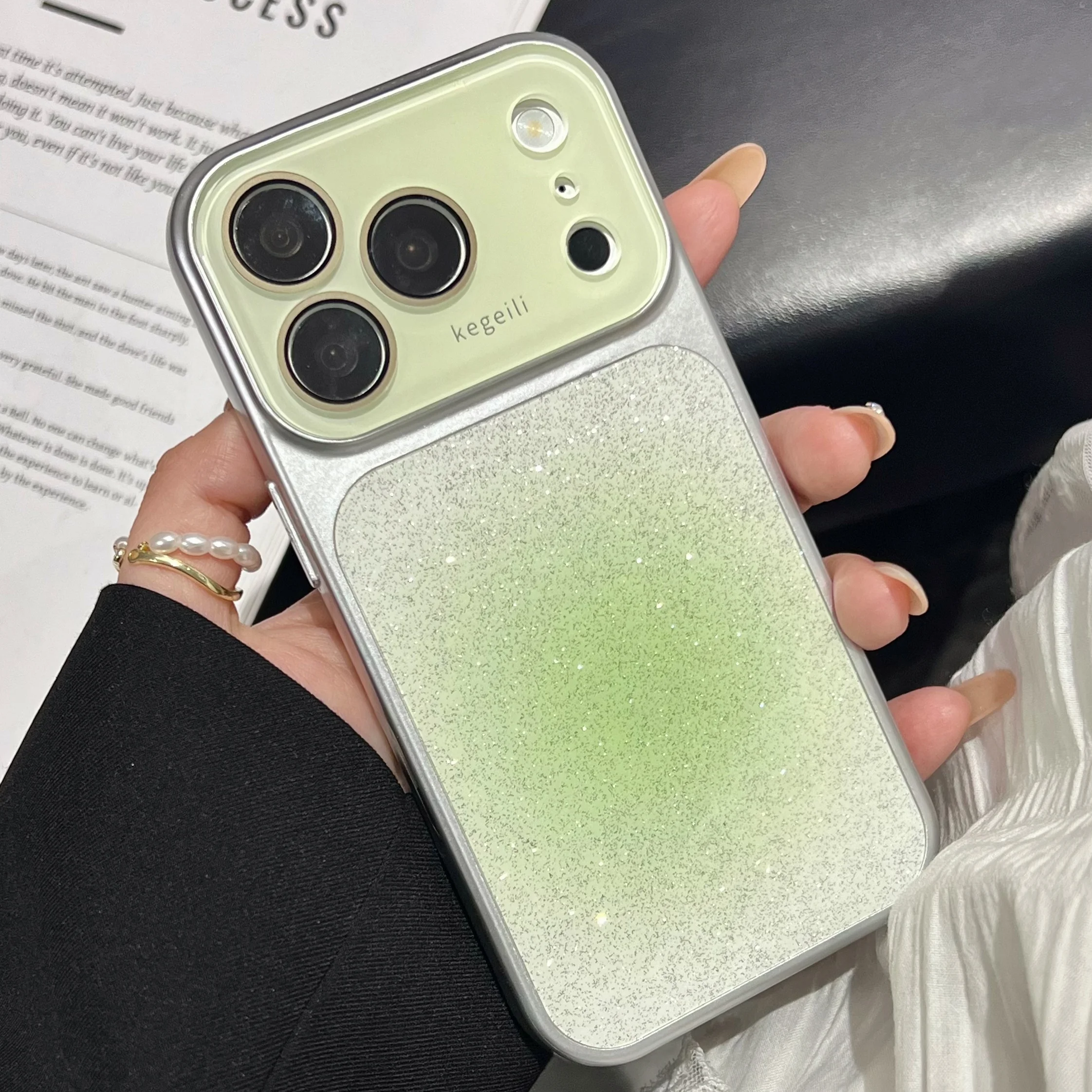 Dyeing Gradient Glitter Phone Case 17 Luxury Shining Cover For Iphone 16 Max 15Pro 14 Pro Plating Shell_voghion.com