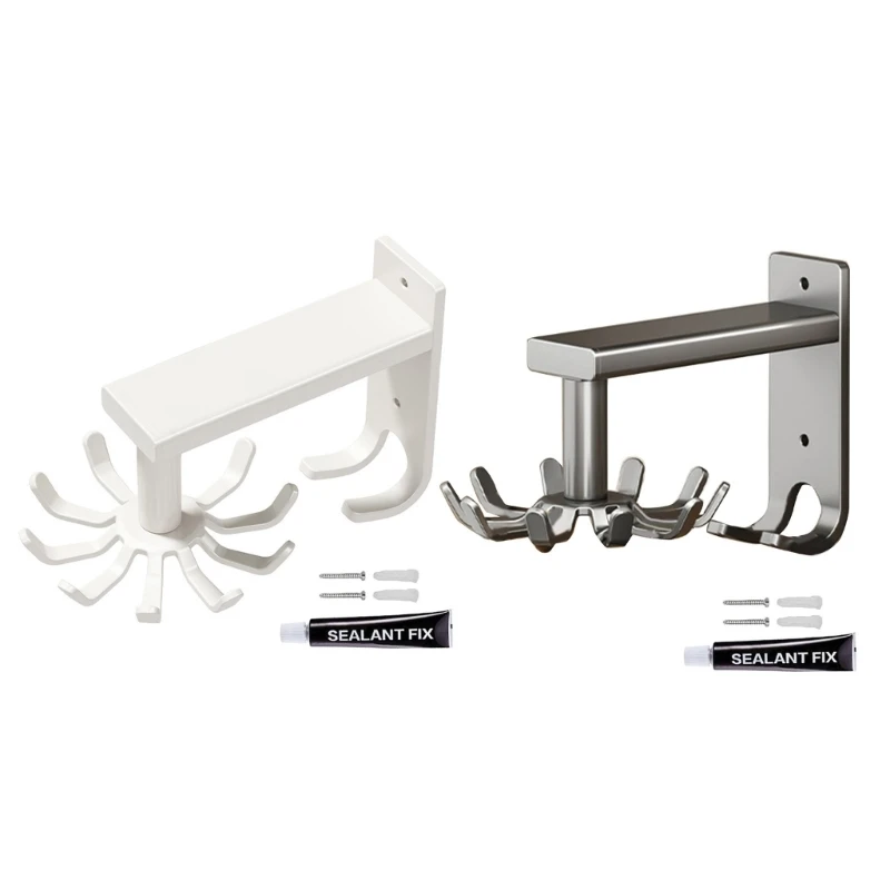 

Компактная кухонная вращающаяся полка с крючками и настенная кухонная стойка с 10 крючками G5AB