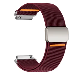 Magnetic Nylon Bracelet Watch Strap - Universal Fit 20mm/22mm for Huawei watch GT 5 4 (Wine red)