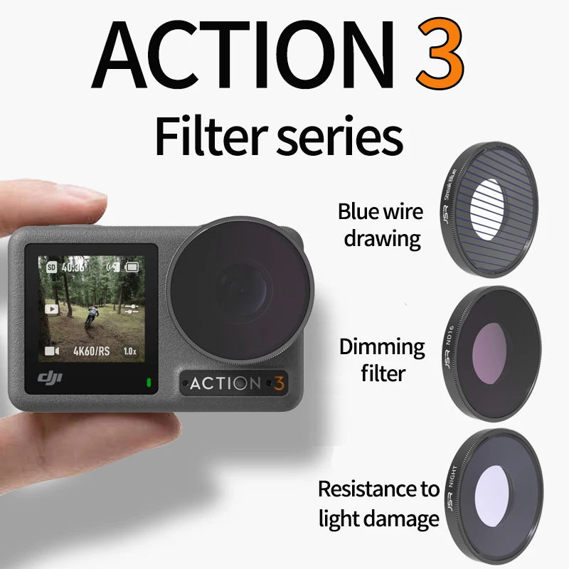 

Camera Lens Filter For DJI ACTION 3 Filter Professional MACRO 15X SART UV CPL ND4 ND8 ND16 ND32 Set Action Camera Accessories