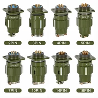 Y21M Series 2/3/4/5/7/10/14/16 Pin Fast Buckle Aviation Fixed Type Industrie Connector Plug Socket Male Female Army Green 1